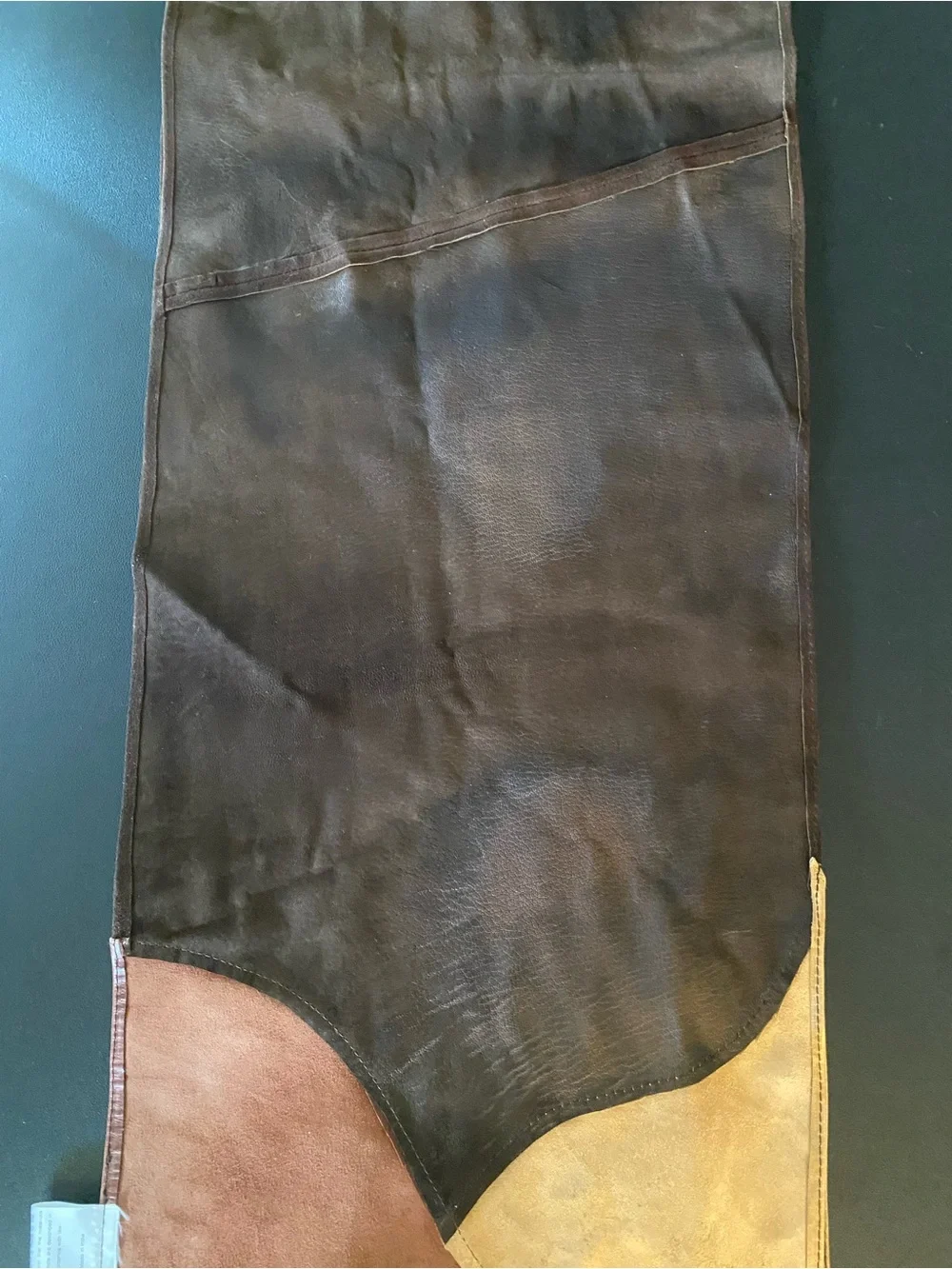 Stetson Home Classics Leather Patchwork Western Rustic Table Runner Brown